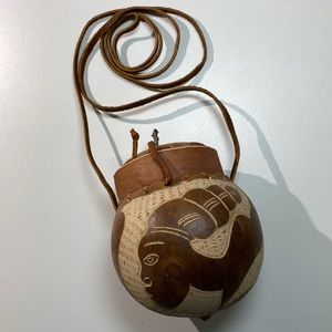Hand Carved Jamaican Gourd Purse